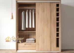 Model lemari Pakaian Pintu Geser Terbaru desain full plafon anti debu